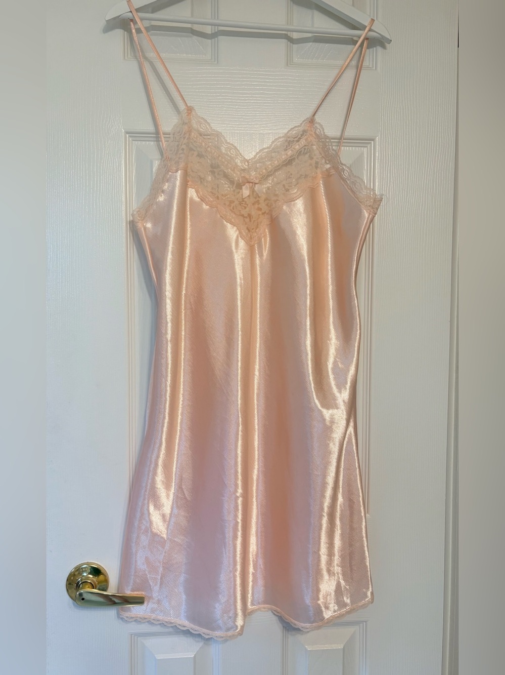 Elegant Pink Lace Trim Slip Dress